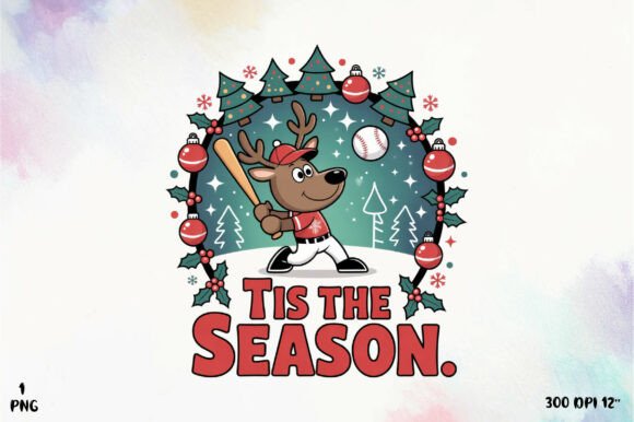 Baseball Christmas Reindeer PNG Review