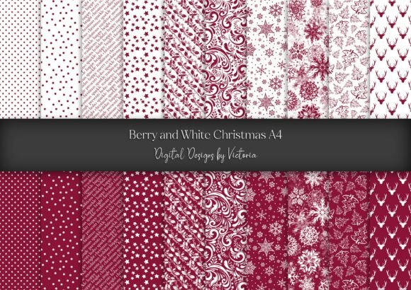 Berry and White Christmas A4 Backgrounds Review