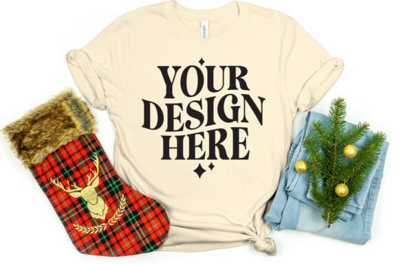 Christmas Bella Canvas 3001 Mock Soft Cr Product Mockups