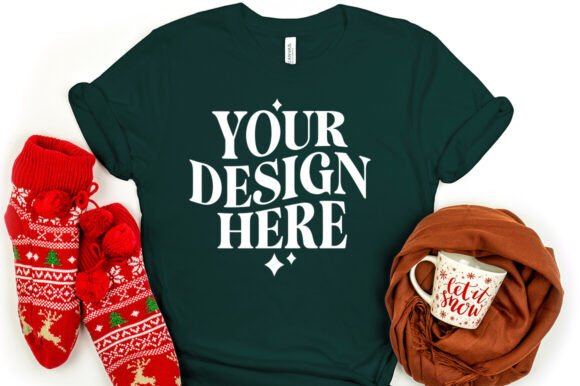 Christmas Bella Canvas 3001 Mocku Forest Product Mockups