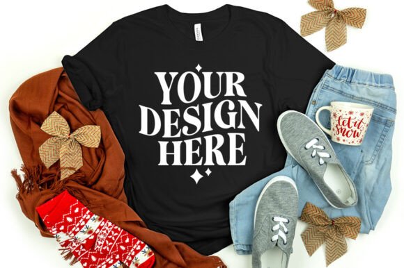 Christmas Bella Canvas 3001 Mockup Black: A Product Mockups Review for Sellers