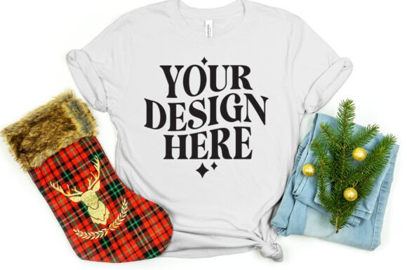 Christmas Bella Canvas 3001 Mockup Silve