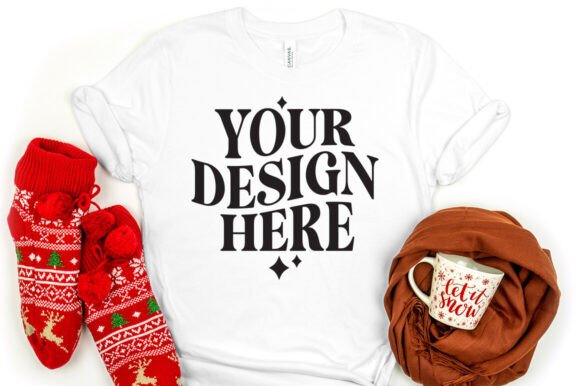 Christmas Bella Canvas 3001 Mockup White