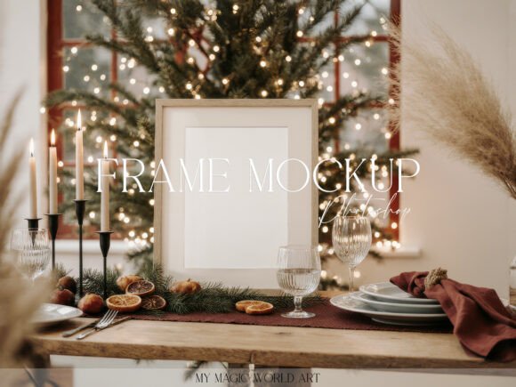 Christmas Frame Poster Print Mockup