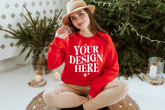 Christmas Gildan 18000 Mockup 2: A Versatile Graphic Design Asset for Product Mockups