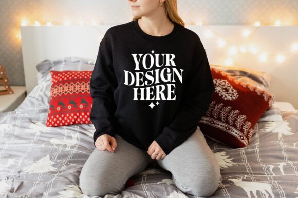 Christmas Gildan 18000 Mockup 30: A Premium Product Mockups Addition for Seasonal Branding