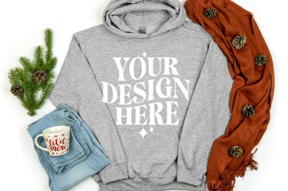 Christmas Gildan 18500 Hoodie Mockup in Product Mockups