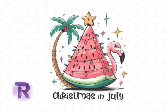 Christmas in July Funny Watermelon PNG for Crafts