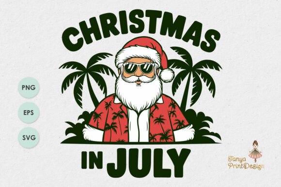 Christmas in July - Santa Summer Design: A Brand Designer’s Review for T-Shirt Designs