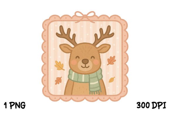 Christmas Reindeer Coquette Frame Png for T-Shirt Designs