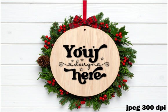 Christmas Round Sign Mockup 10 for Crafts