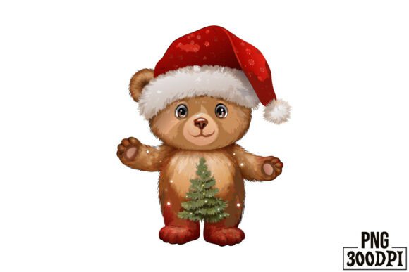 Cute Bear with Christmas Clipart 5 for Crafts