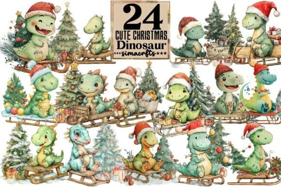 Cute Christmas Dinosaur Sublimation
