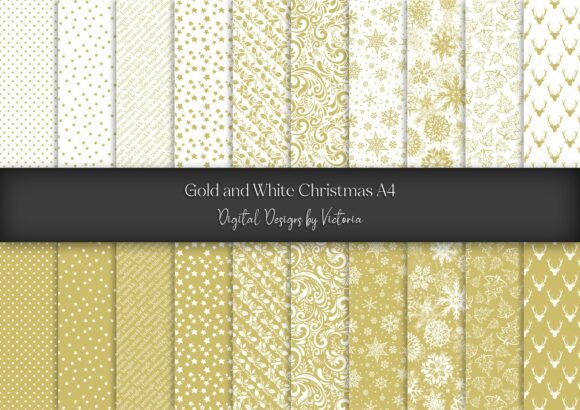 Gold and White Christmas A4 Backgrounds Review