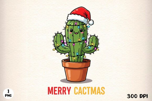 Merry Cactmas,Funny Christmas PNG: T-Shirt Designs