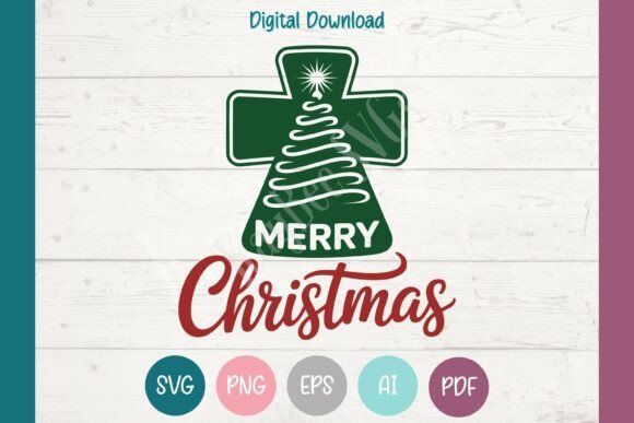 Merry Christmas Tree SVG PNG EPS AI PDF: A Festive Graphic Design Asset for T-Shirt Designs