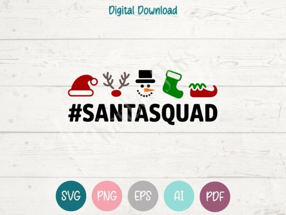 Santa Squad Christmas Snowman SVG PNG for T-Shirt Designs