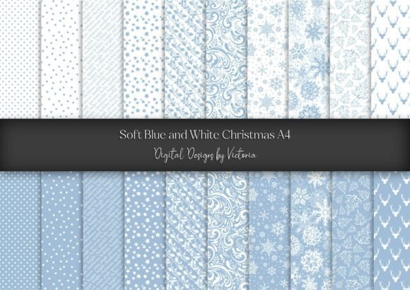 Soft Blue and White Christmas A4 Backgrounds Review